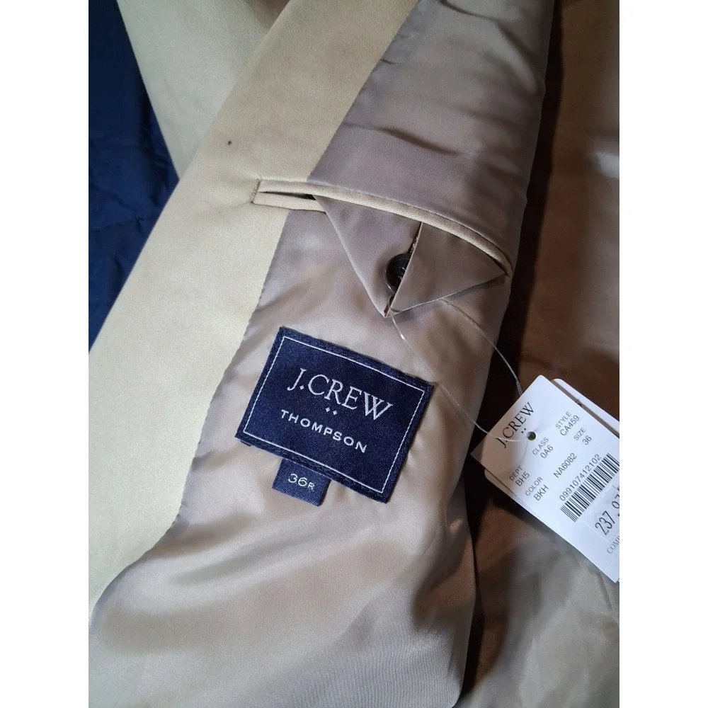 J Crew Thompson Blazer Jacket Beige‎ TruTemp 365 Sport Coat Size 36R NWT